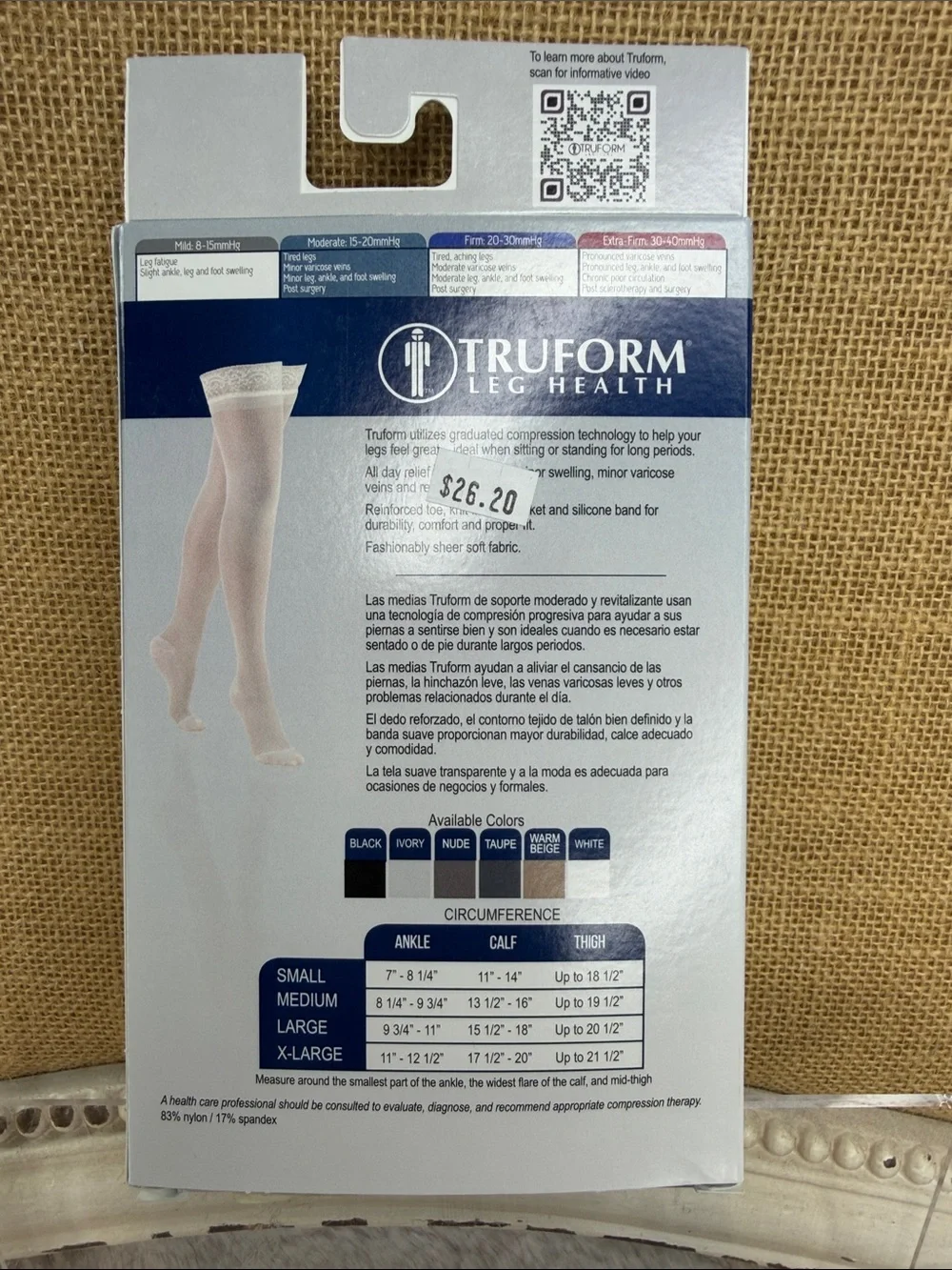 Truform Lites Ladies' Sheer Thigh Highs - Black
